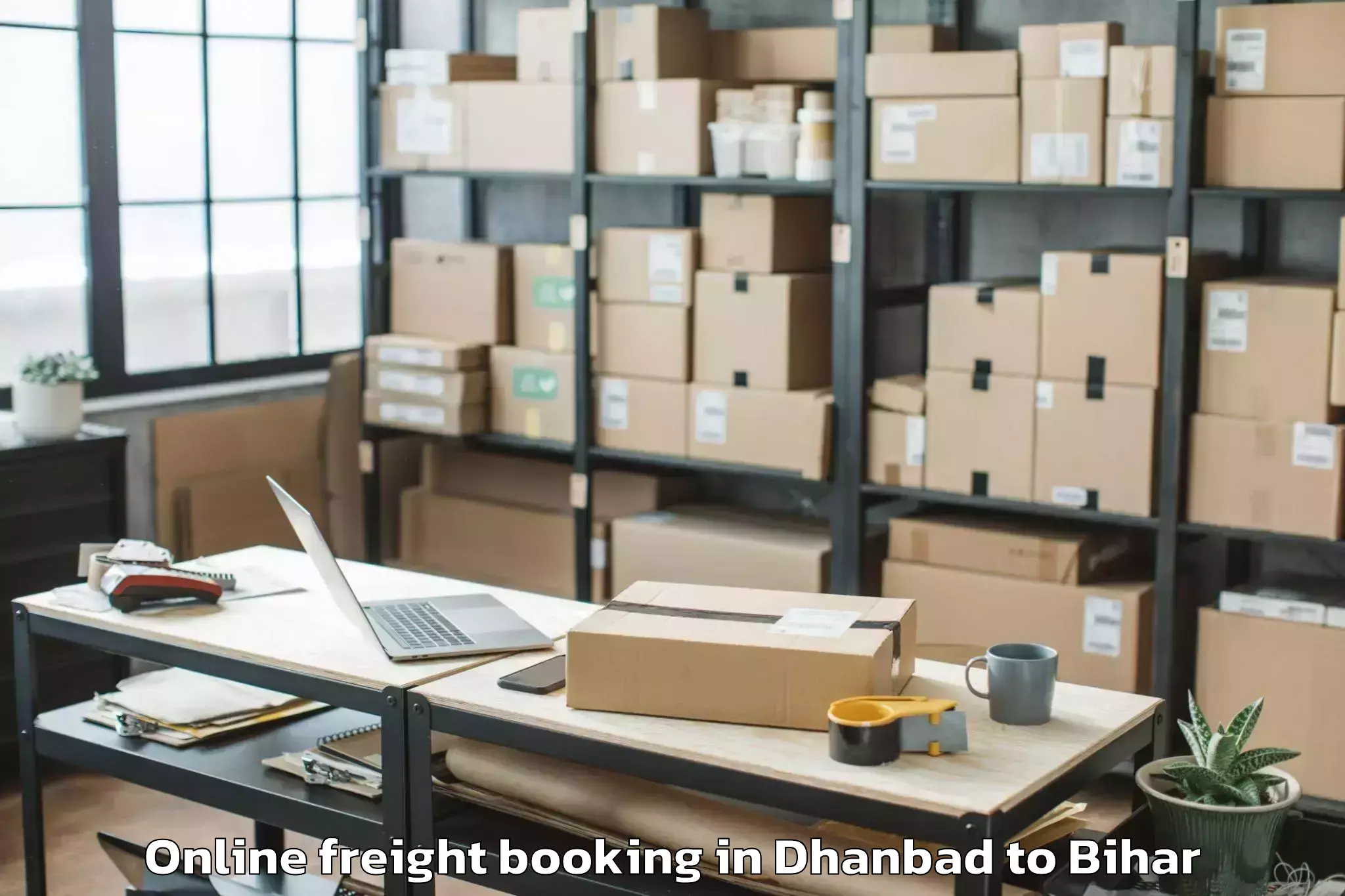 Hassle-Free Dhanbad to Laheriasarai Online Freight Booking